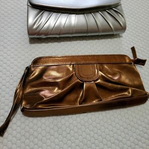 Silver and Bronze party clutch purses